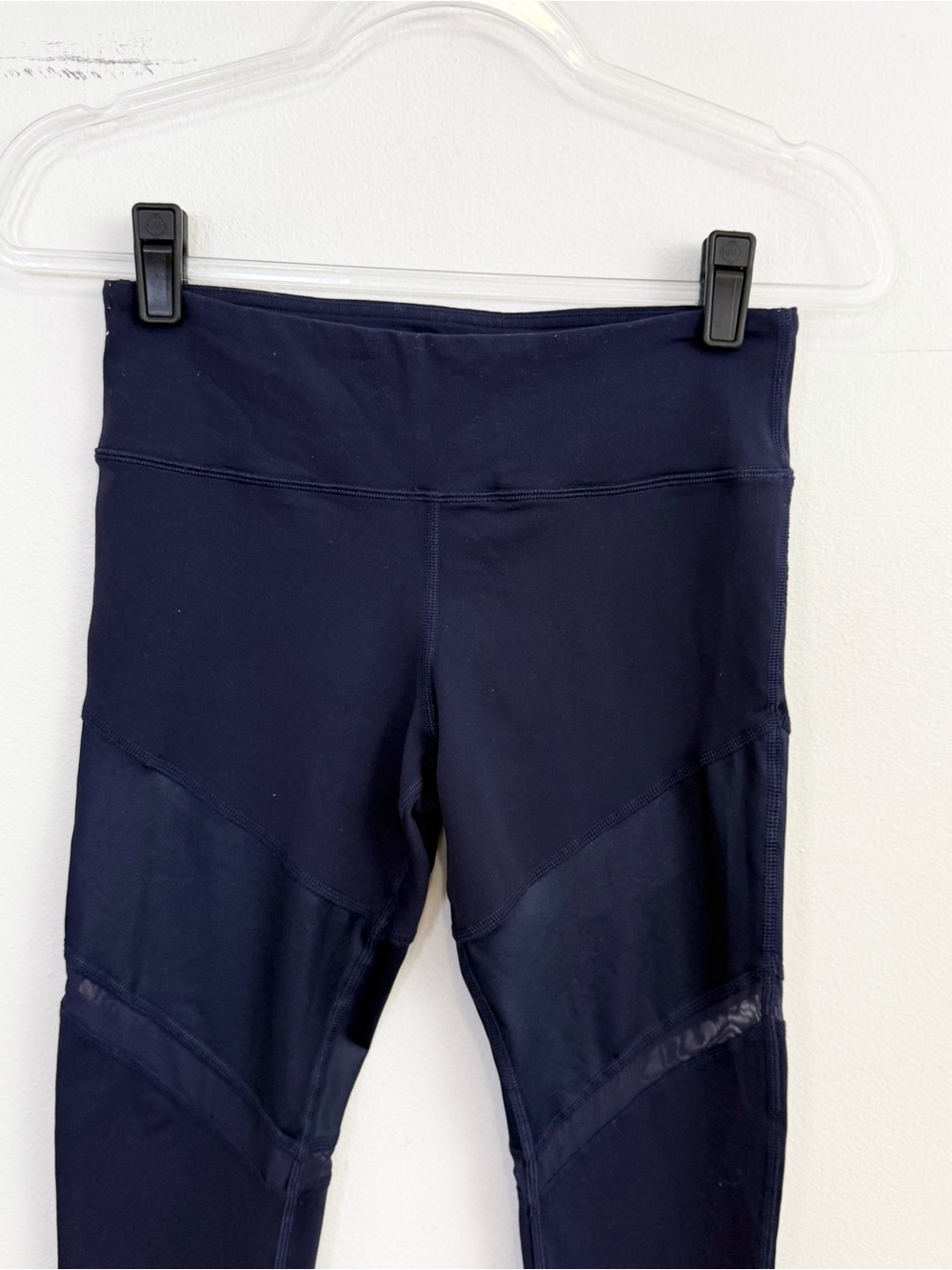 Alo Yoga High Waist Mesh Panel Leggings Navy Blue Size Small - Picture 3 of 6